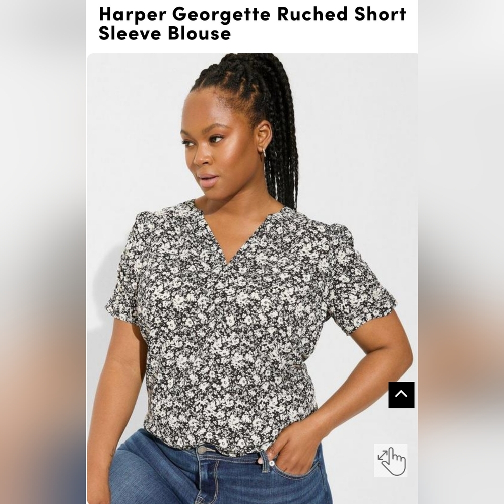 NWT TORRID 4X Harper Georgette Short Sleeve Blouse